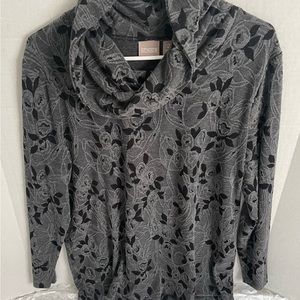Chico’s Size 2 Grey and Black Turtle Neck top